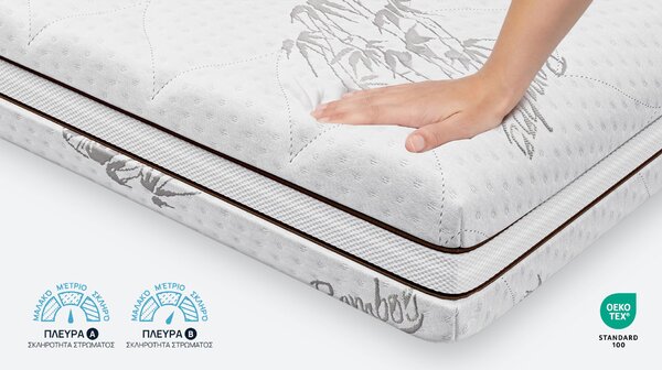 Στρώμα Sleepy, Bamboo 7, 90x200x20, Μέτριο προς σκληρό