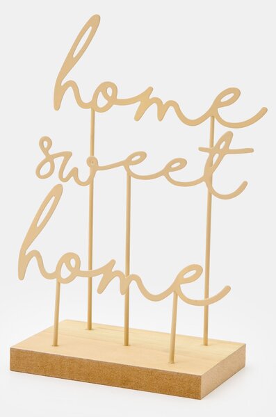 Sinsay - Επιτραπέζιο διακοσμητικό με επιγραφή Home sweet home - κρεμ