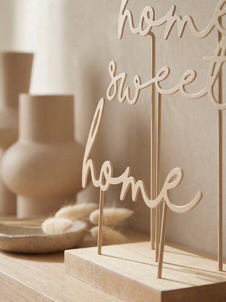 Sinsay - Επιτραπέζιο διακοσμητικό με επιγραφή Home sweet home - κρεμ