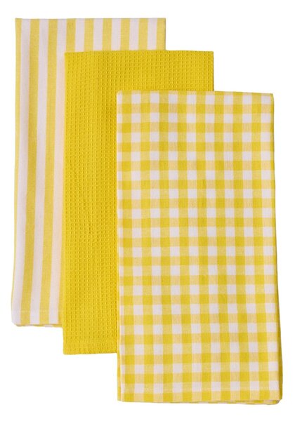 Ποτηρόπανα + Καλάθι Ψωμιού (Σετ 4τμχ) Das Home 0917 Yellow