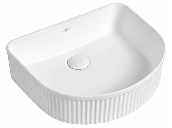 Mexen Grovo νεροχύτης επιτραπέζιος με ραβδώσεις 40 x 35 cm, λευκός - 22304000