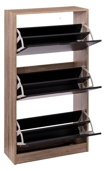 Παπουτσοθήκη Με 3 Ράφια/18 Θέσεων (60x23x119) F-V Black/Nat 160392I
