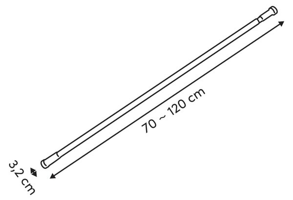 Πτυσσόμενος Βραχίονας Μπάνιου 70-120cm F-V Black 105403A