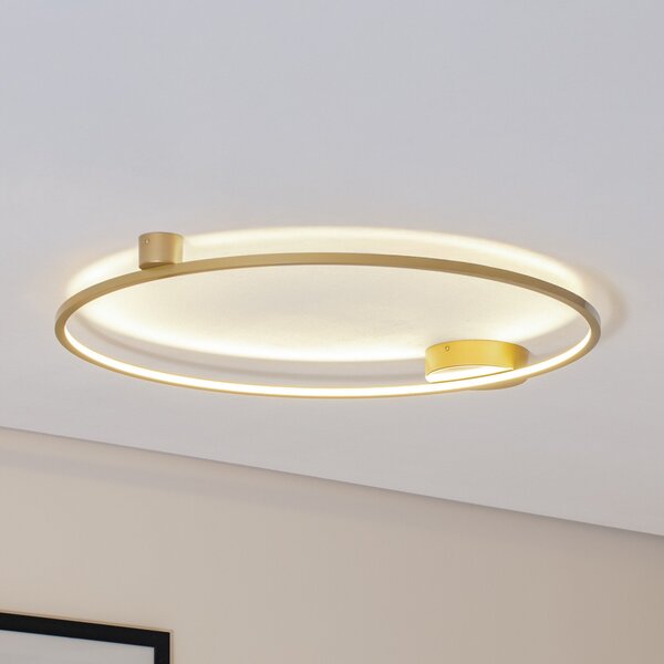 Milagro Lighting Φωτιστικό οροφής LED Saturno, χρυσό, Ø 80 cm, μέταλλο, 4.000 K, Χρυσό / Ορείχαλκου, Σαλόνι / τραπεζαρία, Αλουμίνιο, σύγχρονο
