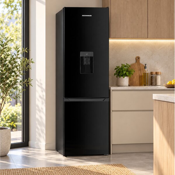 Ψυγειοκαταψύκτης Heinner HC-HM260INVBKWDD με Βρυσάκι Νερού, Συνολική Χωρητικότητα 260L, Ενεργειακή Κλάση D και Ύψος 180cm - Black