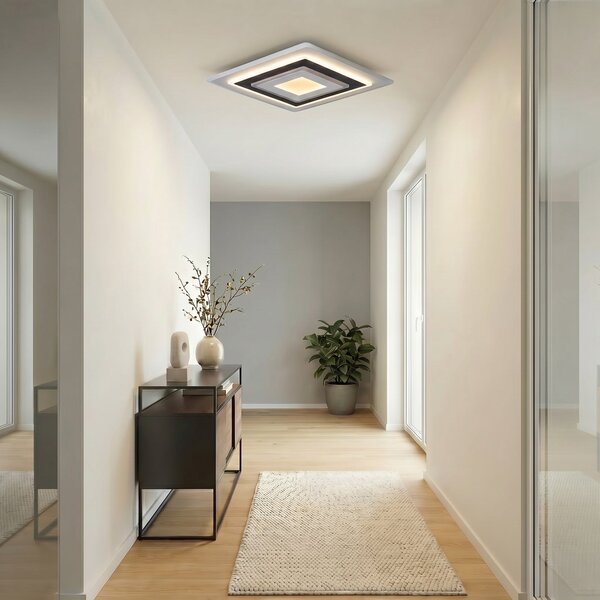 Lindby LED φωτιστικό οροφής Rebeka, 50 x cm, CCT, ρυθμιζόμενο, ρυθμιζόμενος, Λευκό, Σαλόνι / τραπεζαρία, Πλαστικό, σύγχρονο