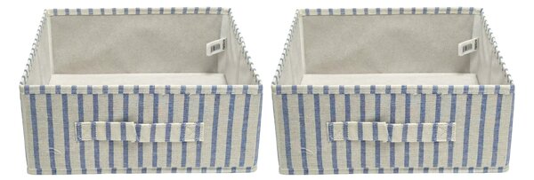 Sinsay - Πτυσσόμενα κουτιά αποθήκευσης με ρίγες 2 pack - ναυτικο μπλε