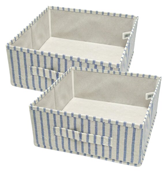 Sinsay - Πτυσσόμενα κουτιά αποθήκευσης με ρίγες 2 pack - ναυτικο μπλε