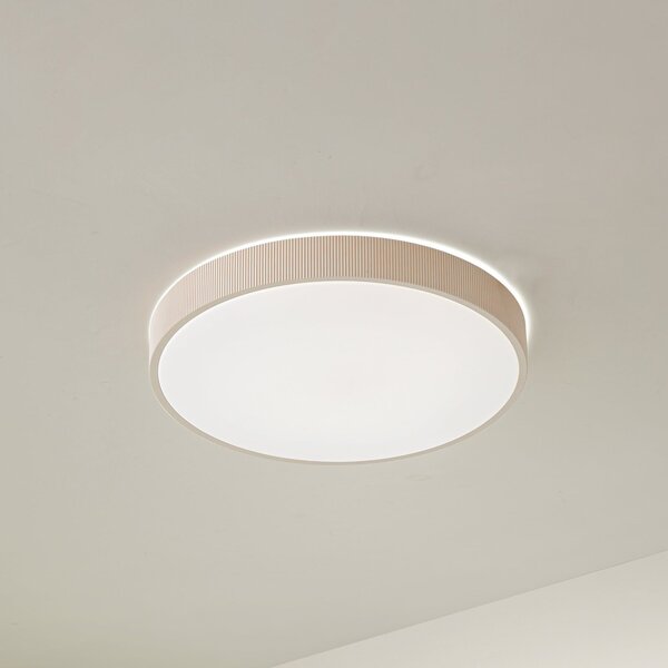 Lindby Φωτιστικό οροφής LED Zylo, μπεζ, Ø 49 cm, CCT, με δυνατότητα ρύθμισης, ρυθμιζόμενος, Μπεζ, Σαλόνι / τραπεζαρία, Πλαστικό