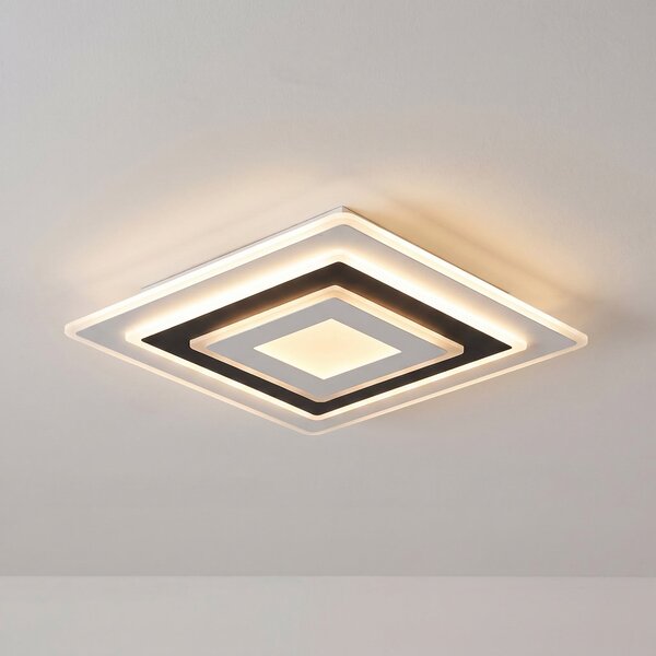 Lindby LED φωτιστικό οροφής Rebeka, 50 x cm, CCT, ρυθμιζόμενο, ρυθμιζόμενος, Λευκό, Σαλόνι / τραπεζαρία, Πλαστικό, σύγχρονο