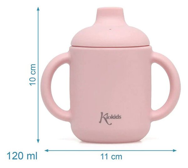 Ποτήρι Εκπαιδευτικό Σιλικόνης 120ml Kiokids Ροζ 3543