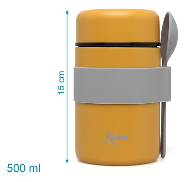 Βρεφικό Θερμός Φαγητού 500ml + Κουτάλι Kiokids Ώχρα 6333