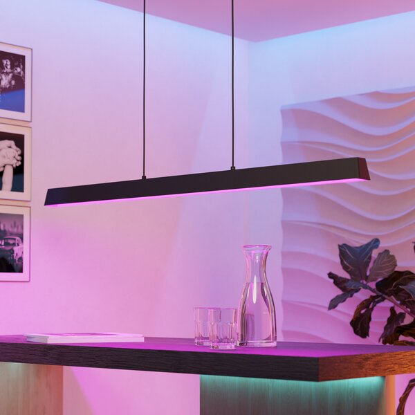 EGLO connect Simolaris-Z LED κρεμαστό φωτιστικό, 122cm, ρυθμιζόμενος, Μαύρο, Σαλόνι / τραπεζαρία, Μέταλλο, σύγχρονο