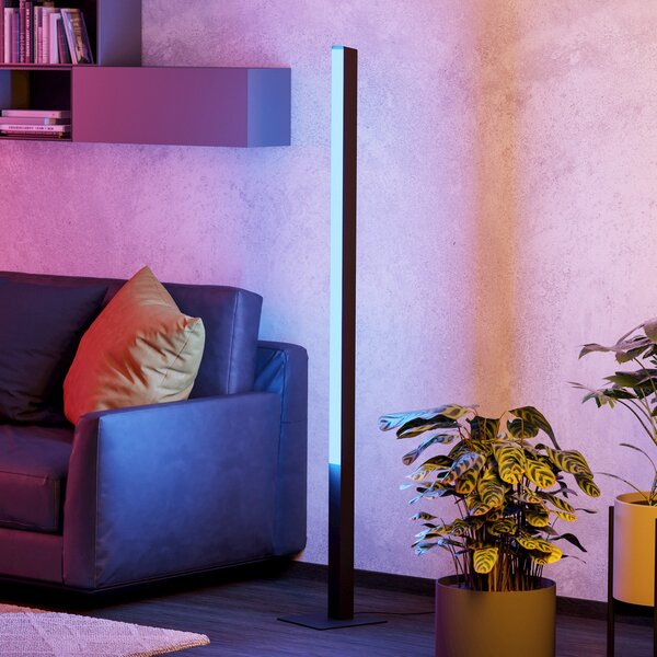 EGLO connect Φωτιστικό δαπέδου Simolaris-Z LED, ρυθμιζόμενος, Μαύρο, Σαλόνι / τραπεζαρία, Μέταλλο, σύγχρονο
