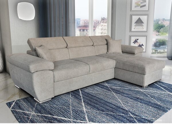 Γωνιακός Καναπές Comy Καφέ - Μπεζ 286x160x75-90 cm
