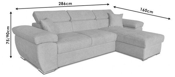Γωνιακός Καναπές Comy Καφέ - Μπεζ 286x160x75-90 cm