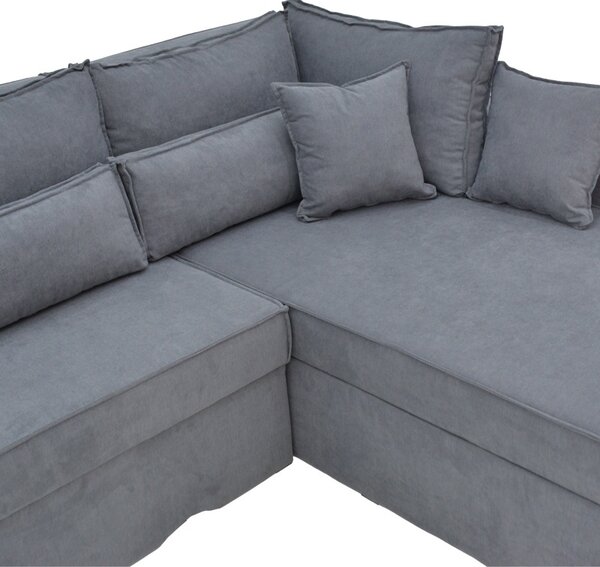 Αναστρέψιμος Γωνιακός Καναπές Venzie Pako World Γκρι 283x214x83 cm