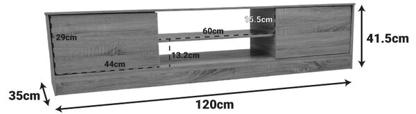 Έπιπλο TV Sasa I Καφέ 150x35x41.5 cm