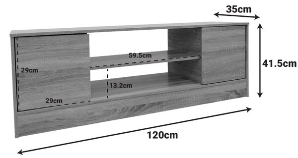 Έπιπλο TV Sasa Καφέ 120x35x41.5 cm