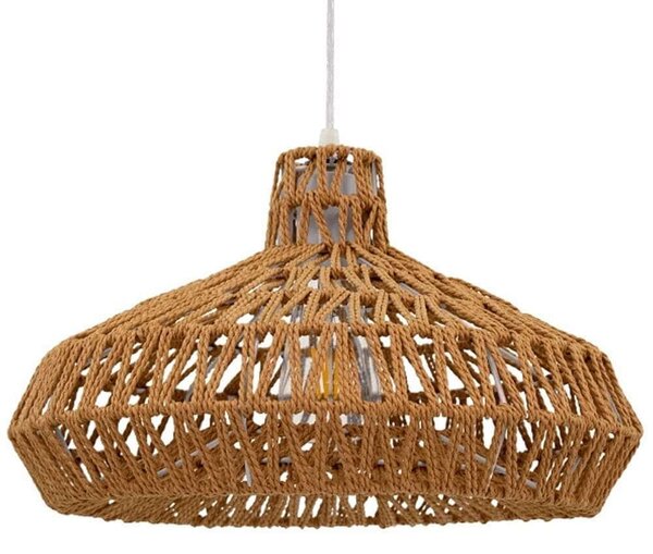 Φωτιστικό Οροφής Rayne 00910 1xΕ27 Με Πλέγμα Φ38x24cm Light Brown GloboStar