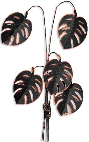 Διακοσμητικό Τοίχου Monstera 930DYU1190 68x98cm Black-Copper Wallity