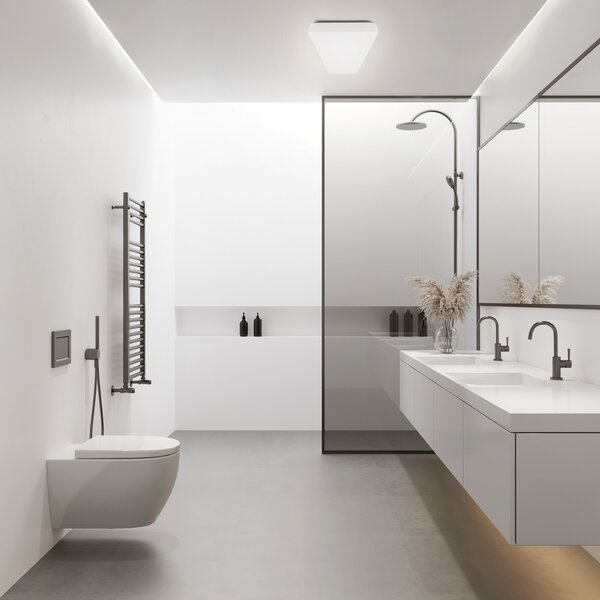 MEGAMAN Φωτιστικό οροφής LED Bruno, 60 cm, 23 W, IP44, λευκό, Λευκό, Μπάνιο, Πλαστικό, σύγχρονο