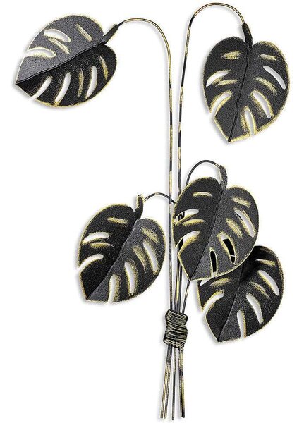 Διακοσμητικό Τοίχου Monstera 930DYU1189 68x98cm Black-Gold Wallity