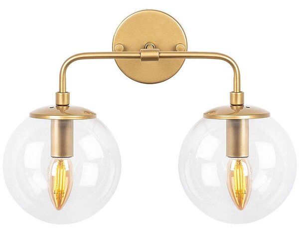 Φωτιστικό Τοίχου - Απλίκα Horn 942FLG2175 37x21x27cm 2xE14 40W Clear-Gold Opviq