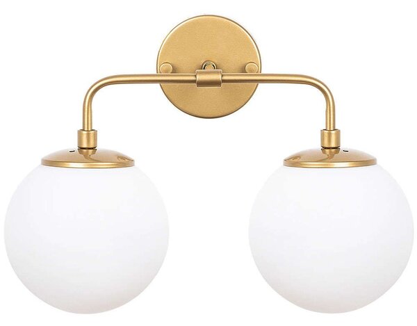 Φωτιστικό Τοίχου - Απλίκα Horn 942FLG2174 37x21x27cm 2xE14 40W White-Gold Opviq