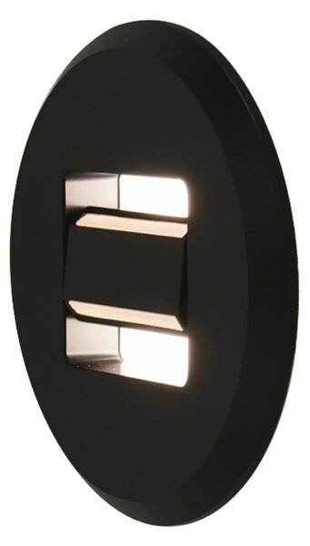 MEGAMAN Φωτιστικό LED χωνευτού τύπου Tina, μαύρο, Ø 9 cm, περιστρεφόμενο, Μαύρο, Σαλόνι / τραπεζαρία, Πλαστικό, σύγχρονο