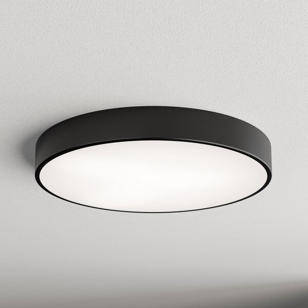 TEMAR LIGHTING Φωτιστικό οροφής Cleo 600, μαύρο, αισθητήρας, IP20, Ø 60 cm, μέταλλο, Μαύρο, Σαλόνι / τραπεζαρία, Μέταλλο, σύγχρονο