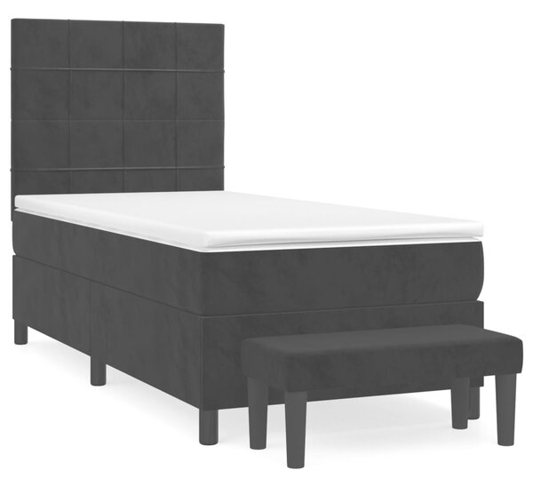 VidaXL Κρεβάτι Boxspring με Στρώμα Μαύρο 80 x 200 εκ. Βελούδινο