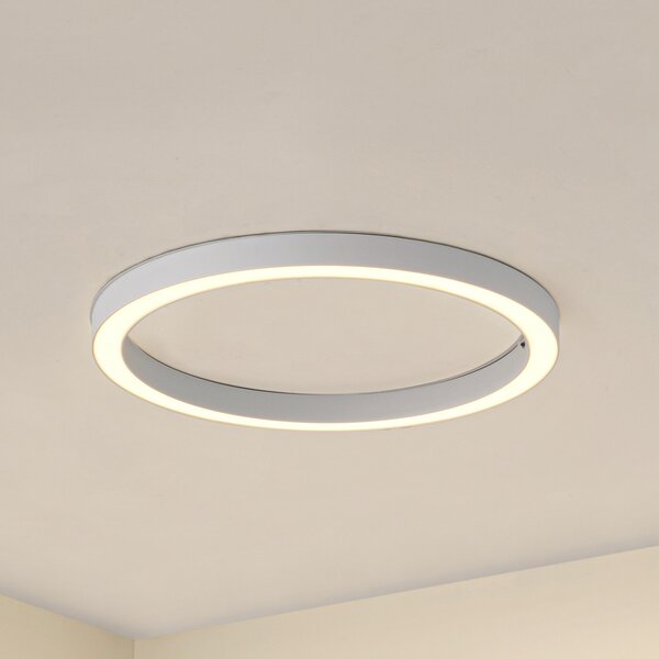 Lucande LED φωτιστικό οροφής Neor, λευκό, Ø 60 cm, CCT, ρυθμιζόμενο, ρυθμιζόμενος, Λευκό, Διάδρομος, Μέταλλο, σύγχρονο