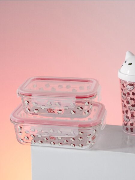 Sinsay - Γυάλινο δοχείο τροφίμων με καπάκι Hello Kitty - clear