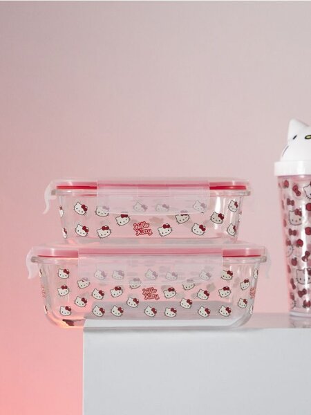 Sinsay - Γυάλινο δοχείο τροφίμων με καπάκι Hello Kitty - clear