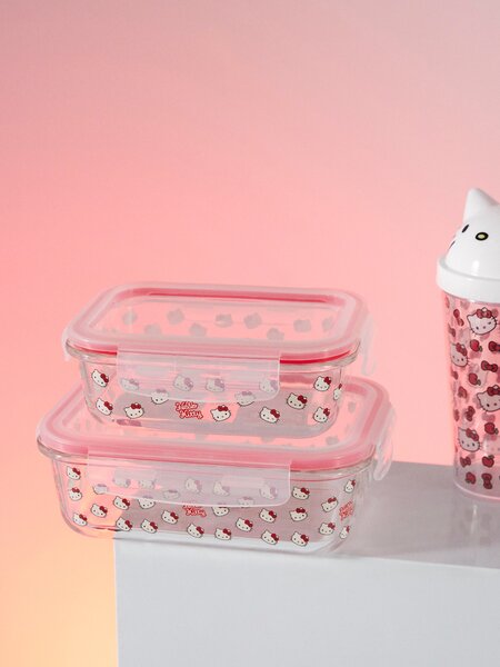 Sinsay - Γυάλινο δοχείο τροφίμων με καπάκι Hello Kitty - clear