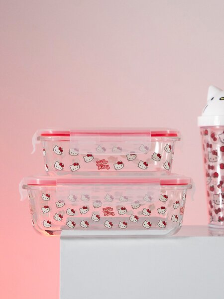 Sinsay - Γυάλινο δοχείο τροφίμων με καπάκι Hello Kitty - clear