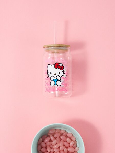 Sinsay - Κούπα με καπάκι και καλαμάκι Hello Kitty - πολυχρωμο