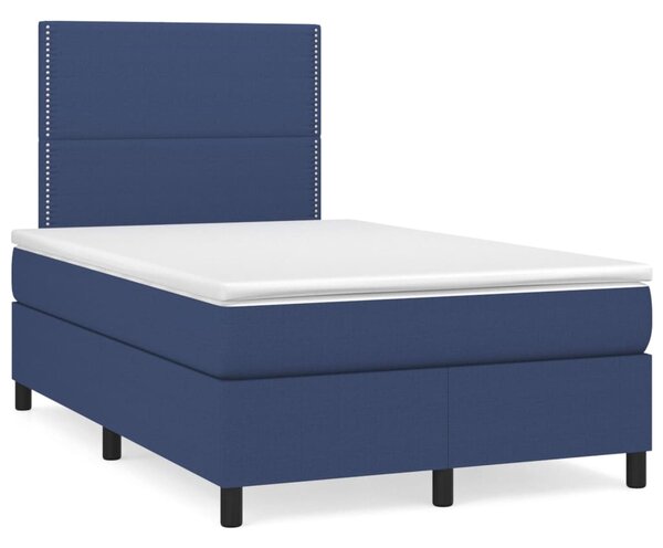 VidaXL Κρεβάτι Boxspring με Στρώμα Μπλε 120x200 εκ. Υφασμάτινο