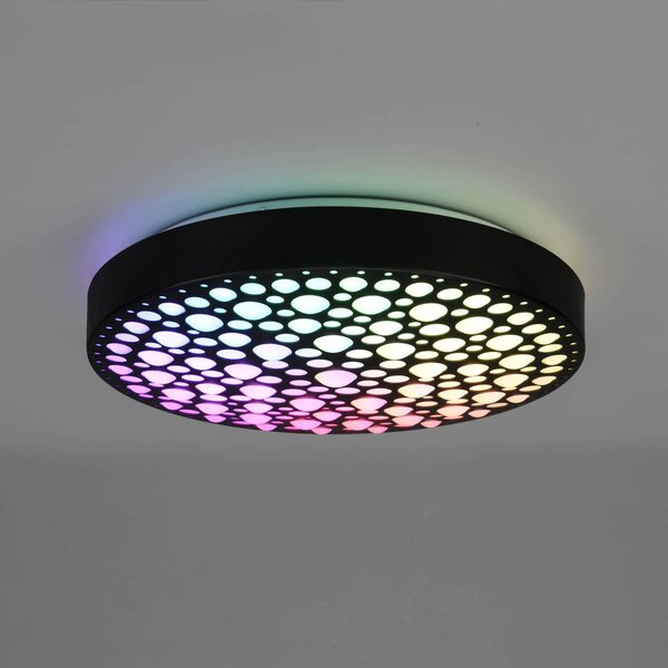 LED φωτιστικό οροφής Chizu Ø 40.5cm dimmable RGB μαύρο