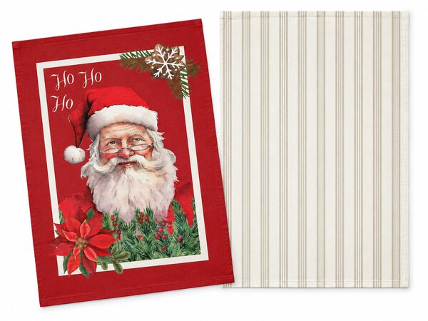 Χριστουγεννιάτικα Ποτηρόπανα (Σετ 2τμχ) S-F Christmas Bordeaux CE324035