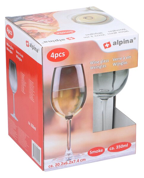 Ποτήρια Κρασιού Κολωνάτα 350ml (Σετ 4τμχ) Alpina 871125224044