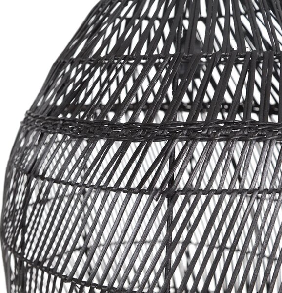 TS Wood Φωτιστικό οροφής Kelesi black από rattan 65x81cm 025060