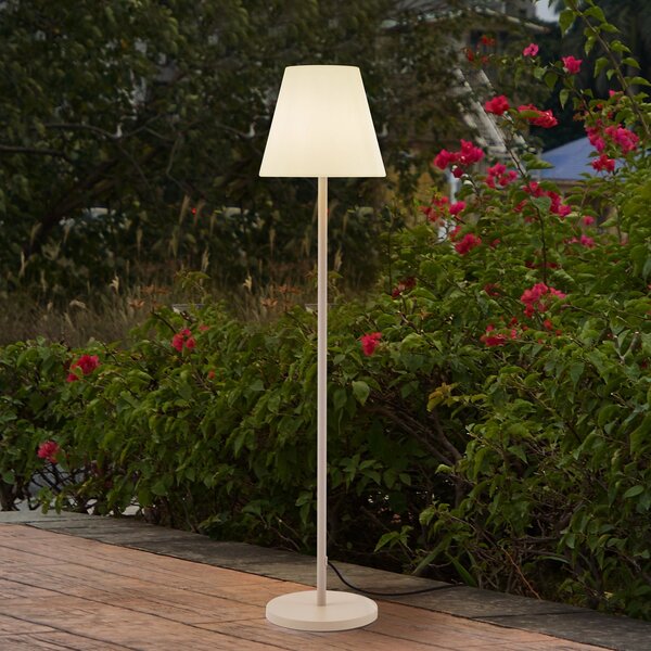 Lucande Φωτιστικό αυλής Jaimy, μπεζ, μεταλλικό, 150 cm, E27, Λευκό, Μέταλλο, σύγχρονο