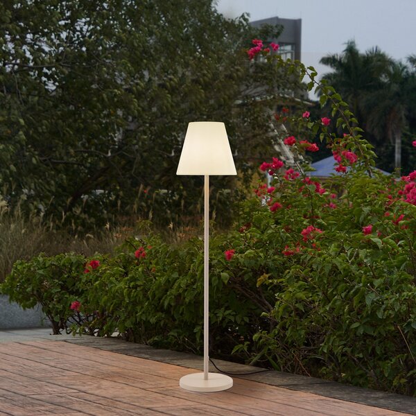 Lucande Φωτιστικό αυλής Jaimy, μπεζ, μεταλλικό, 150 cm, E27, Λευκό, Μέταλλο, σύγχρονο
