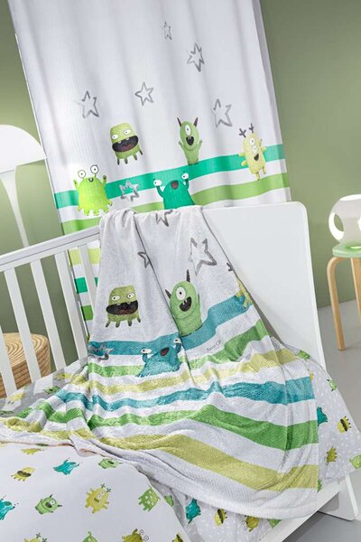 Κουβέρτα Ultrasoft Κούνιας 1140x140εκ. Monsters Lime Saint Clair