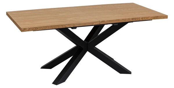 Επεκτεινόμενο τραπέζι φαγητού Olaf, 180–220 x 90 εκ., MDF και ξύλο φράξου