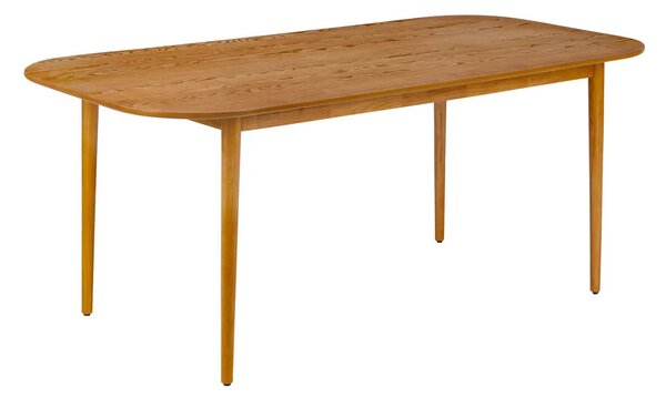 Τραπέζι φαγητού Kisco, 180 x 90 εκ., MDF και ξύλο καουτσουκόδεντρου