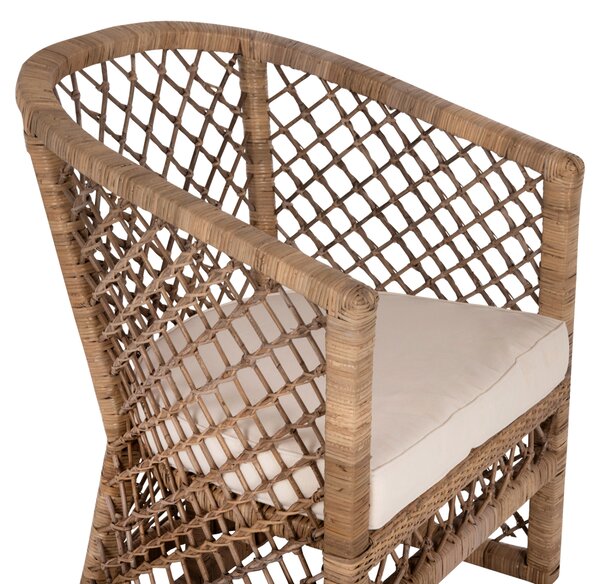 AP Καρέκλα ξύλινη πλεκτή με rattan 64x68x87cm 114016