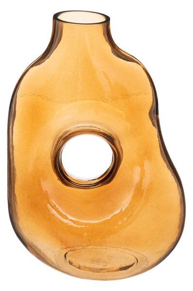 Βάζο atmosphera Donut, γυαλί, κεχριμπαρί, 25 cm